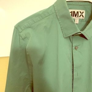 Express 1MX Sage Green Dress Shirt